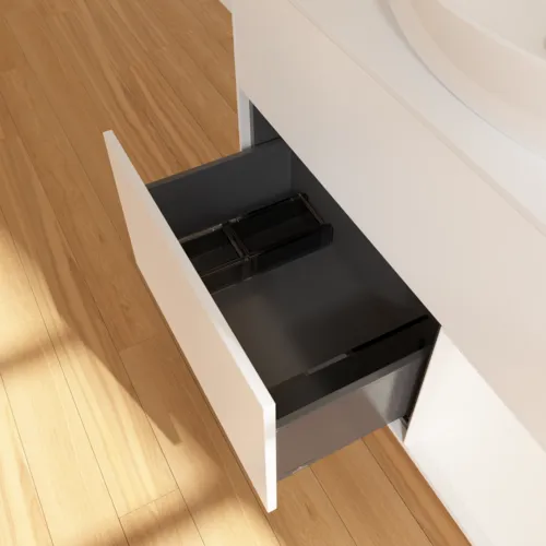 Bild von VILLEROY BOCH Finion Waschbeckenunterschrank, mit Beleuchtung, 2 Auszüge, 1000 x 603 x 501 mm, White Matt Lacquer / White Matt Lacquer / Glass White Matt #F901MTMT