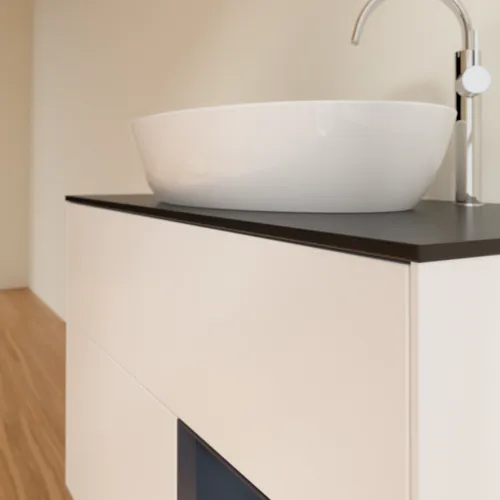 VILLEROY BOCH Finion Waschbeckenunterschrank, mit Beleuchtung, 2 Auszüge, 1000 x 603 x 501 mm, White Matt Lacquer / Midnight Blue Matt Lacquer / Glass Black Matt #F902HGMT, Bild 5