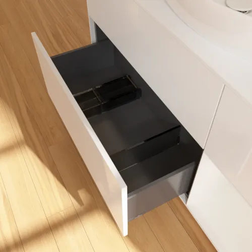 Bild von VILLEROY BOCH Finion Waschbeckenunterschrank, mit Beleuchtung, 3 Auszüge, 1200 x 603 x 501 mm, Glossy White Lacquer / Glossy White Lacquer / Glass White Matt #F951GFGF