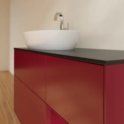 VILLEROY BOCH Finion Waschbeckenunterschrank, mit Beleuchtung, 3 Auszüge, 1200 x 603 x 501 mm, Peony Matt Lacquer / Peony Matt Lacquer / Glass Black Matt #F932HBHB, Bild 6
