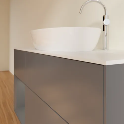 Bild von VILLEROY BOCH Finion Waschbeckenunterschrank, mit Beleuchtung, 3 Auszüge, 1200 x 603 x 501 mm, Anthracite Matt Lacquer / Anthracite Matt Lacquer / Glass White Matt #F941GKGK
