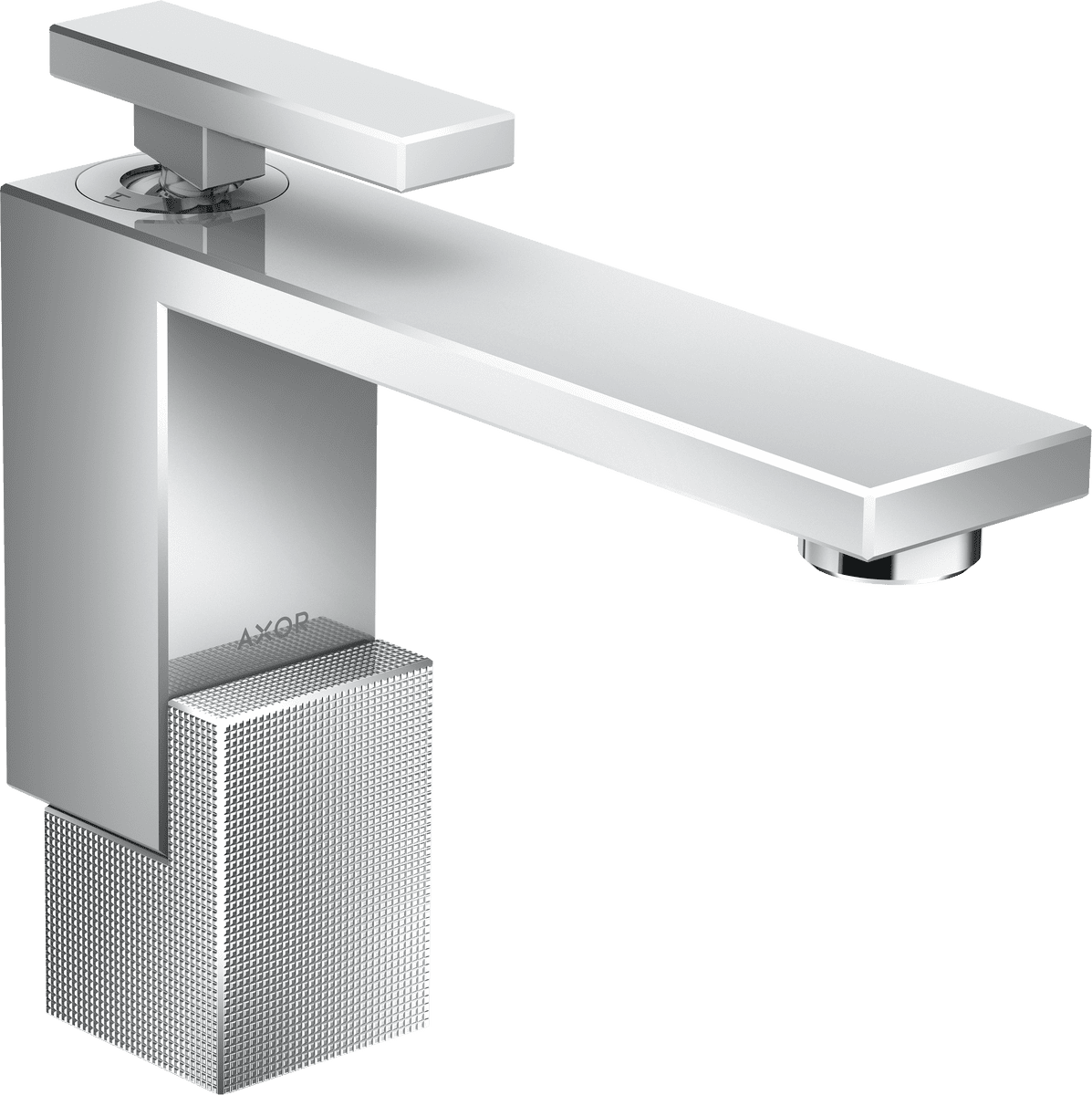 Зображення з  HANSGROHE AXOR Edge Single lever basin mixer 130 with push-open waste set - diamond cut #46011000 - Chrome