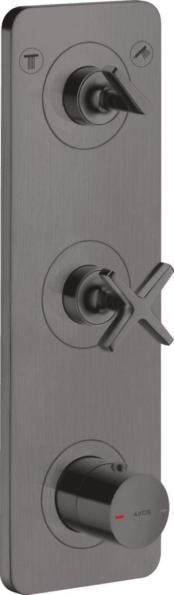 HANSGROHE AXOR Citterio E Thermostatmodul 380/120 Unterputz für 2 Verbraucher mit Platte #36703340 - Brushed Black Chrome
