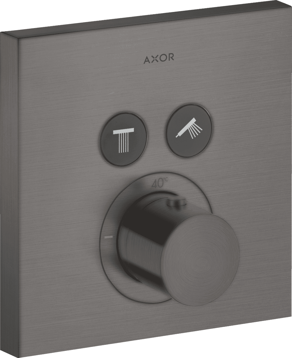 εικόνα του HANSGROHE AXOR ShowerSolutions Thermostat for concealed installation square for 2 functions #36715340 - Brushed Black Chrome