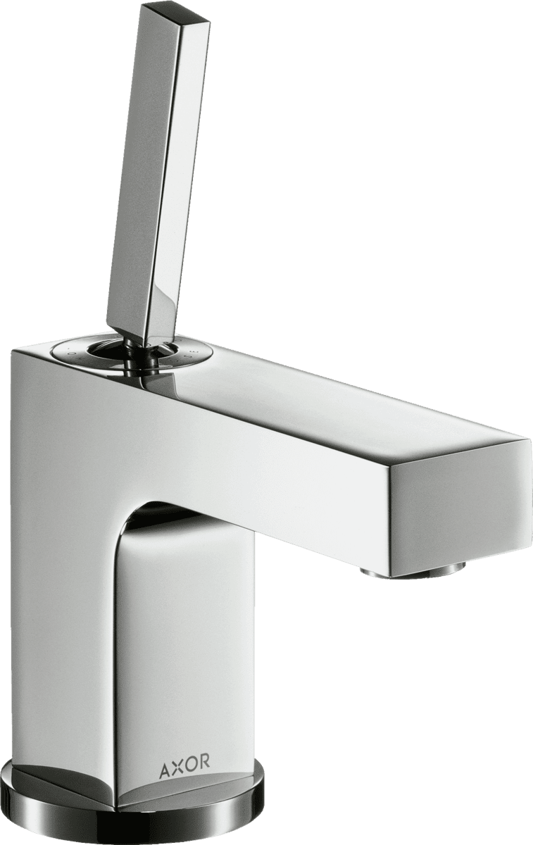 Bild von HANSGROHE AXOR Citterio Einhebel-Waschtischmischer 80 mit Pingriff für Handwaschbecken mit Zugstangen-Ablaufgarnitur #39015000 - Chrom