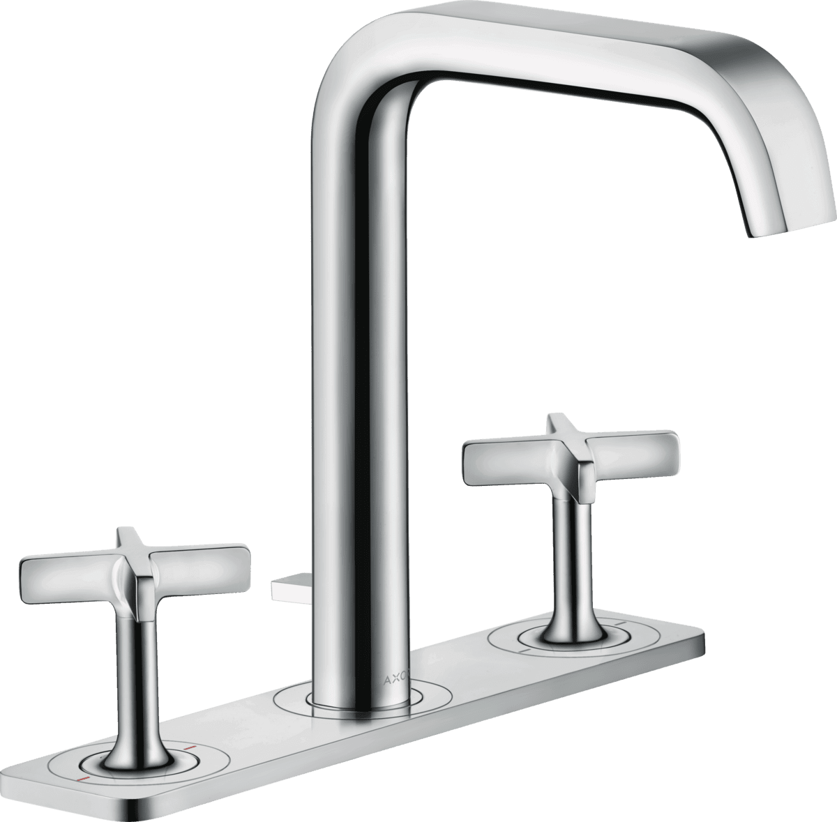 HANSGROHE AXOR Citterio E 3-Loch Waschtischarmatur 170 mit Platte und Zugstangen-Ablaufgarnitur #36116000 - Chrom