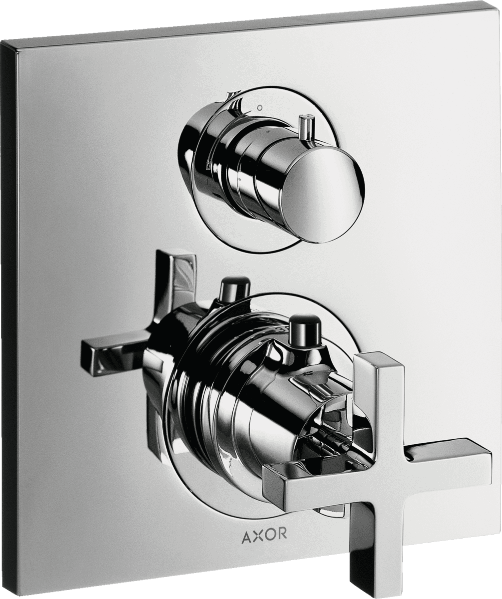 Bild von HANSGROHE AXOR Citterio Thermostat Unterputz mit Ab- und Umstellventil und Kreuzgriff #39725000 - Chrom