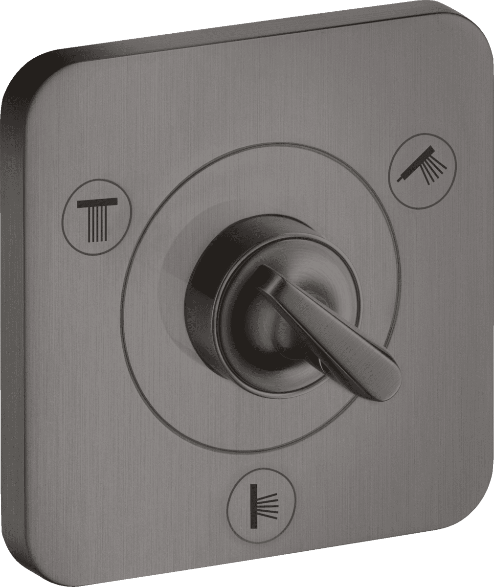 HANSGROHE AXOR Citterio E Ab- und Umstellventil Trio/ Quattro 120/120 Unterputz #36772340 - Brushed Black Chrome