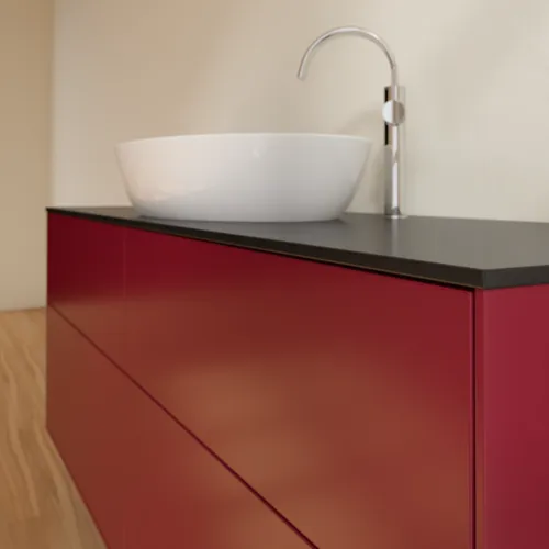VILLEROY BOCH Finion Waschbeckenunterschrank, 4 Auszüge, 1600 x 603 x 501 mm, Peony Matt Lacquer / Glass Black Matt #F97200HB, Bild 5