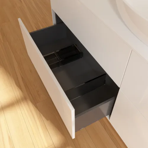 Bild von VILLEROY BOCH Finion Waschbeckenunterschrank, 4 Auszüge, 1600 x 603 x 501 mm, Glossy White Lacquer / Glass White Matt #F97100GF