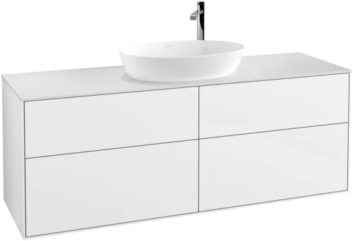 Зображення з  VILLEROY BOCH Finion Vanity unit, 4 pull-out compartments, 1600 x 603 x 501 mm, Glossy White Lacquer / Glass White Matt #F97100GF