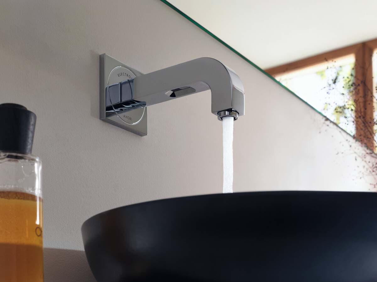 HANSGROHE AXOR Citterio Electronic basin mixer for concealed installation wall-mounted with spout 161 mm #39117000 - Chrome resmi