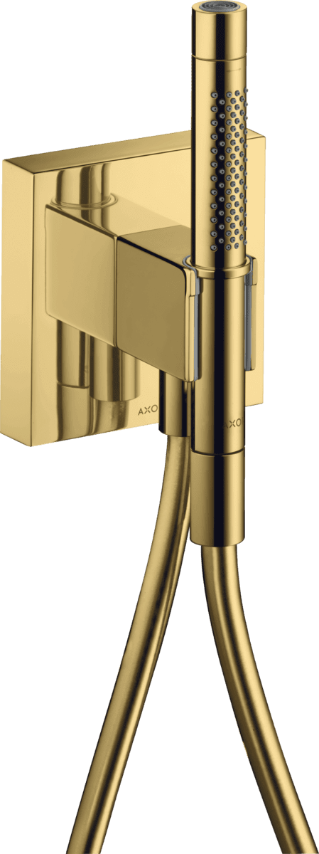 HANSGROHE AXOR Starck Porter Ünitesi 120/120 baton el duşu 2 jet ve duş hortumu ile #12626990 - Parlak Altın Optik resmi