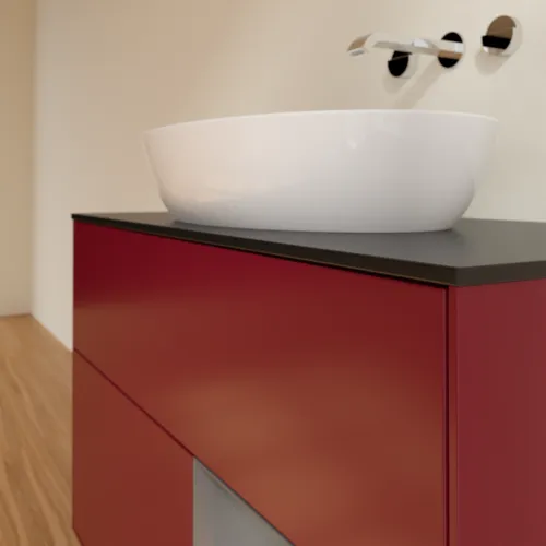 VILLEROY BOCH Finion Waschbeckenunterschrank, mit Beleuchtung, 2 Auszüge, 1000 x 603 x 501 mm, Peony Matt Lacquer / Anthracite Matt Lacquer / Glass Black Matt #FA22GKHB, Bild 6