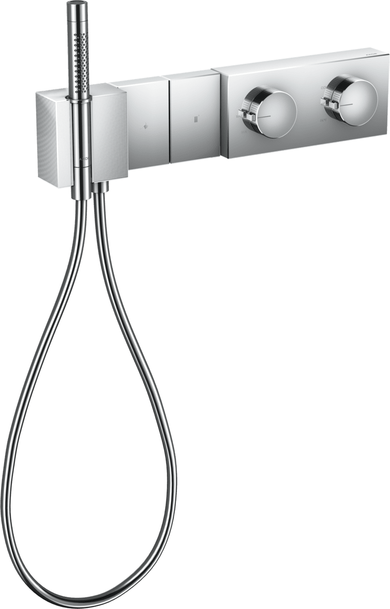 Picture of HANSGROHE AXOR Edge Thermostatic module Select 470/100 for concealed installation for 2 functions - diamond cut #46701000 - Chrome