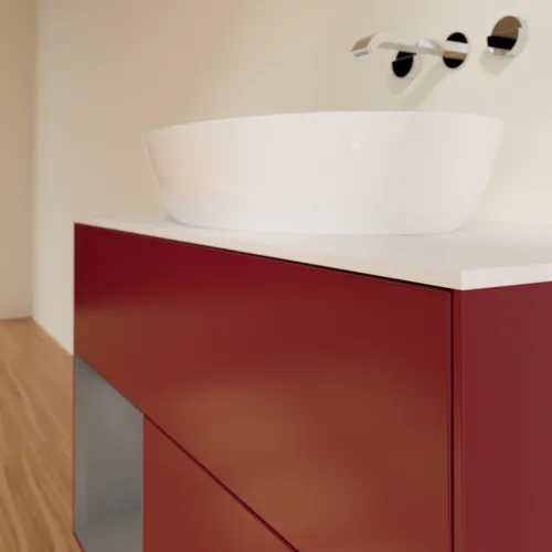 Bild von VILLEROY BOCH Finion Waschbeckenunterschrank, mit Beleuchtung, 2 Auszüge, 1000 x 603 x 501 mm, Peony Matt Lacquer / Anthracite Matt Lacquer / Glass White Matt #FA11GKHB