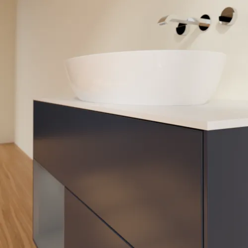 VILLEROY BOCH Finion Waschbeckenunterschrank, mit Beleuchtung, 2 Auszüge, 1000 x 603 x 501 mm, Midnight Blue Matt Lacquer / Anthracite Matt Lacquer / Glass White Matt #FA11GKHG, Bild 4