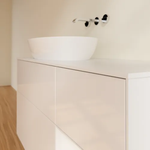 Bild von VILLEROY BOCH Finion Waschbeckenunterschrank, mit Beleuchtung, 3 Auszüge, 1200 x 603 x 501 mm, Glossy White Lacquer / Glossy White Lacquer / Glass White Matt #FA51GFGF