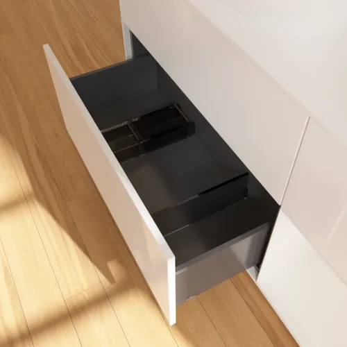 Bild von VILLEROY BOCH Finion Waschbeckenunterschrank, mit Beleuchtung, 3 Auszüge, 1200 x 603 x 501 mm, Glossy White Lacquer / Glossy White Lacquer / Glass White Matt #FA51GFGF