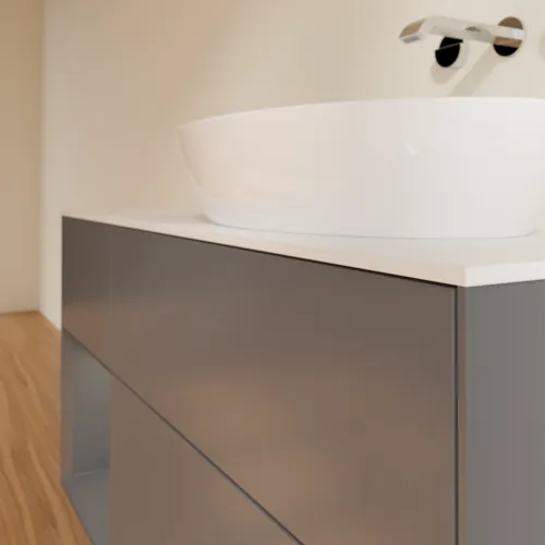 Bild von VILLEROY BOCH Finion Waschbeckenunterschrank, mit Beleuchtung, 3 Auszüge, 1200 x 603 x 501 mm, Anthracite Matt Lacquer / Anthracite Matt Lacquer / Glass White Matt #FA41GKGK