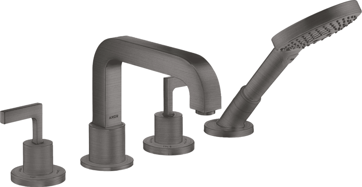 HANSGROHE AXOR Citterio 4-Loch Wannenrandarmatur mit Hebelgriffen #39446340 - Brushed Black Chrome