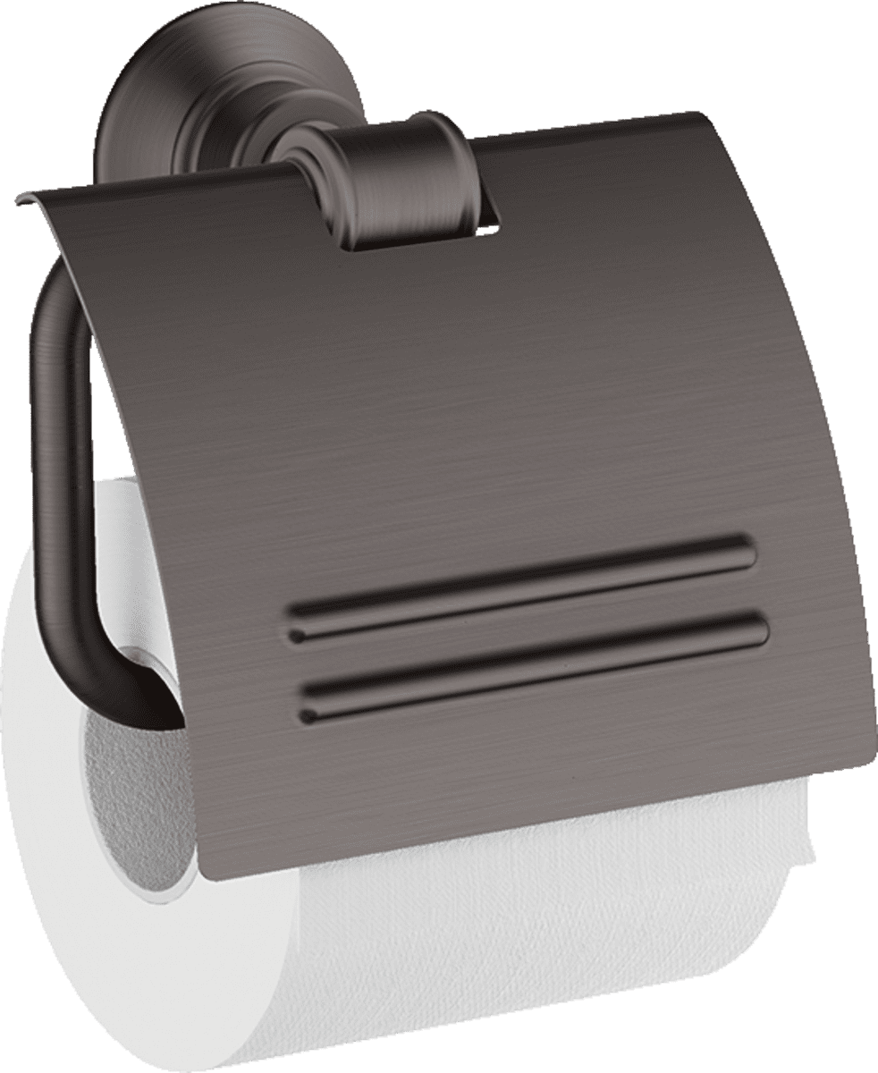 Зображення з  HANSGROHE AXOR Montreux Toilet paper holder with cover #42036340 - Brushed Black Chrome