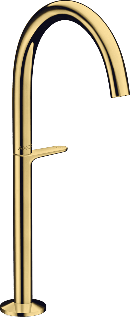HANSGROHE AXOR One Waschtischmischer Select 260 für Aufsatzwaschtische mit Push-Open Ablaufgarnitur #48030990 - Polished Gold Optic