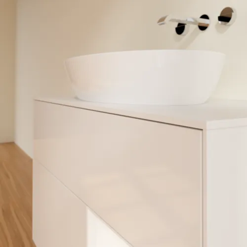 Bild von VILLEROY BOCH Finion Waschbeckenunterschrank, mit Beleuchtung, 2 Auszüge, 1000 x 603 x 501 mm, Glossy White Lacquer / White Matt Lacquer / Glass White Matt #FA21MTGF