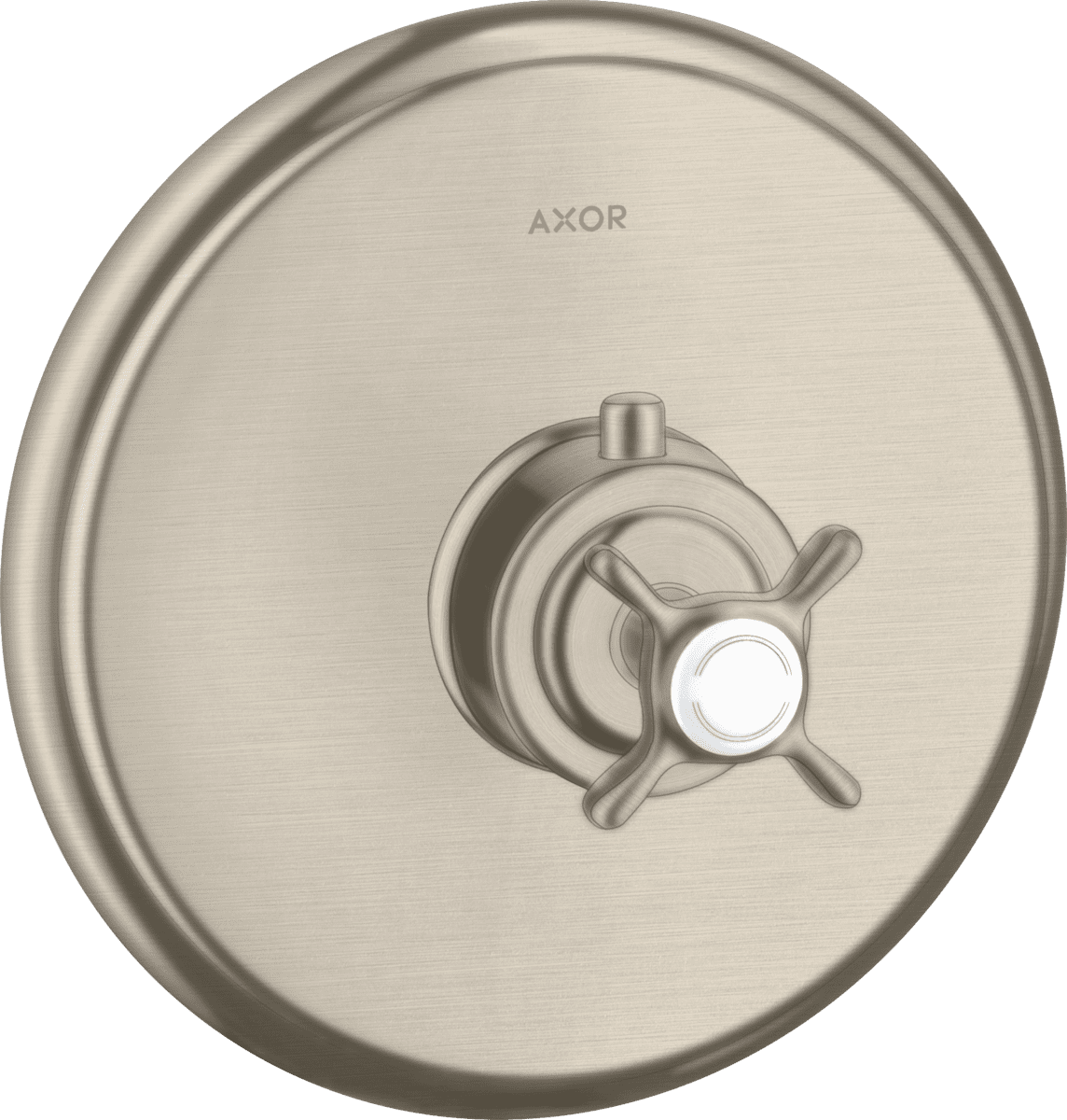 Зображення з  HANSGROHE AXOR Montreux Thermostat for concealed installation with cross handle #16810820 - Brushed Nickel