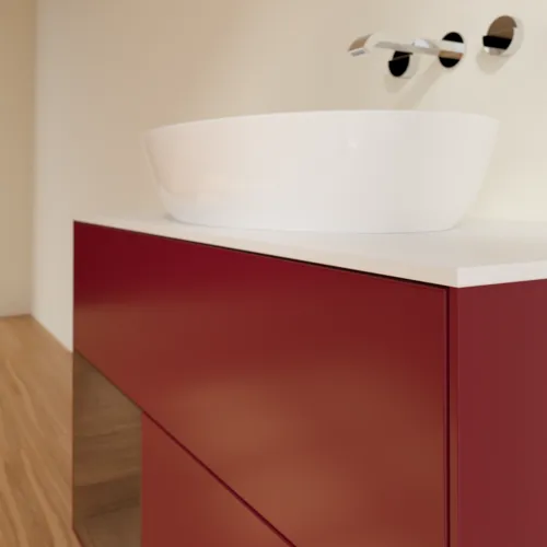 Obrázek VILLEROY BOCH Finion Vanity unit, with lighting, 2 pull-out compartments, 1000 x 603 x 501 mm, Peony Matt Lacquer / Walnut Veneer / Glass White Matt #FA11GNHB