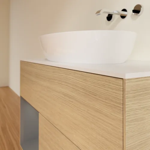 Bild von VILLEROY BOCH Finion Waschbeckenunterschrank, mit Beleuchtung, 2 Auszüge, 1000 x 603 x 501 mm, Oak Veneer / Anthracite Matt Lacquer / Glass White Matt #FA11GKPC