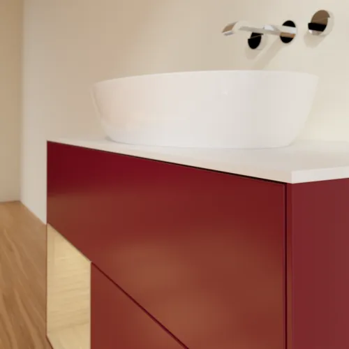 VILLEROY BOCH Finion Waschbeckenunterschrank, mit Beleuchtung, 2 Auszüge, 1000 x 603 x 501 mm, Peony Matt Lacquer / Oak Veneer / Glass White Matt #FA11PCHB, Bild 5