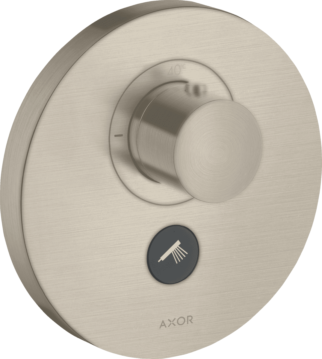 Obrázek HANSGROHE AXOR ShowerSelect Termostat HighFlow s podomítkovou instalací, kulatá rozeta, pro 1 spotřebič a další výtok #36726820 - kartáčovaný nikl
