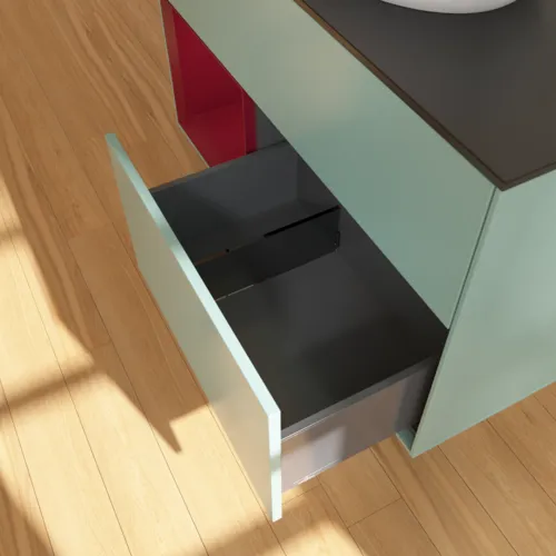 Bild von VILLEROY BOCH Finion Waschbeckenunterschrank, mit Beleuchtung, 2 Auszüge, 1000 x 603 x 501 mm, Olive Matt Lacquer / Peony Matt Lacquer / Glass Black Matt #FA12HBGM