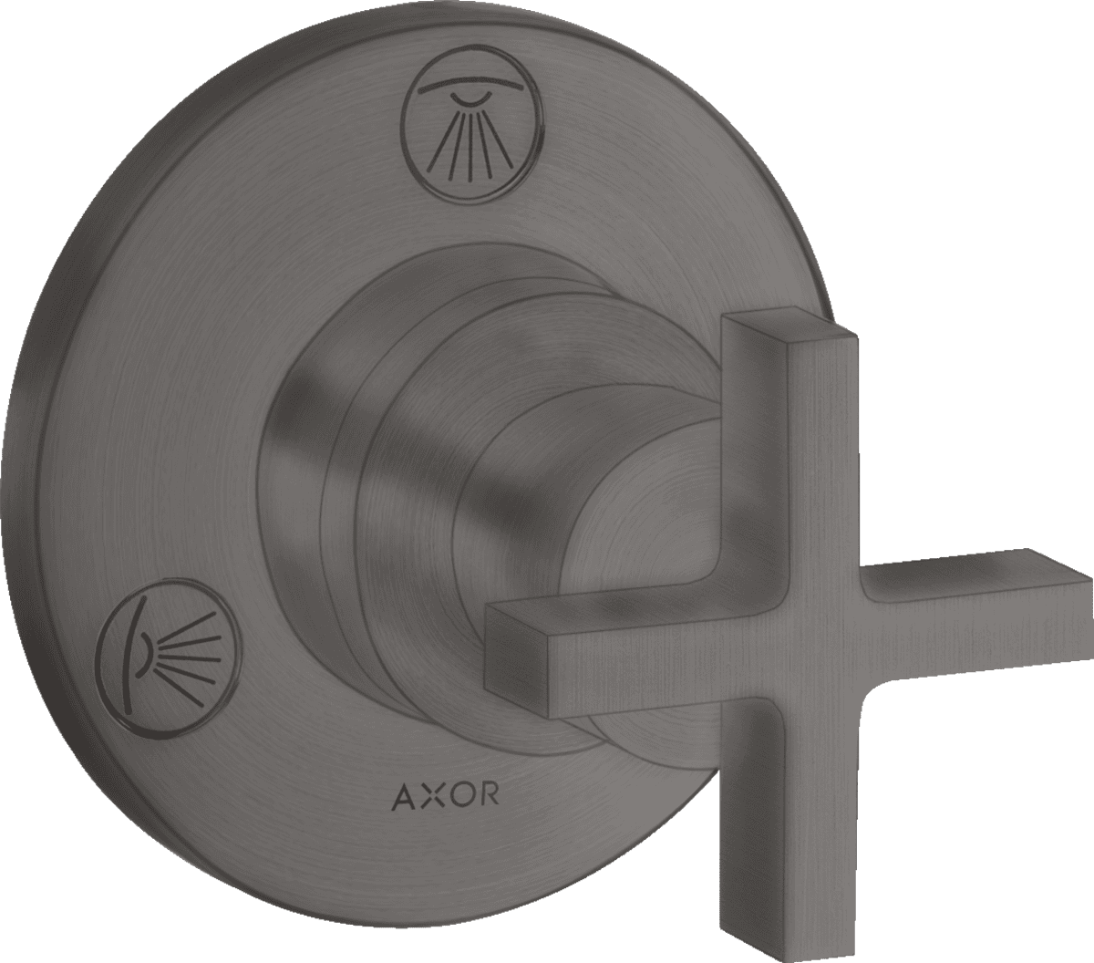 HANSGROHE AXOR Citterio Ab- und Umstellventil Trio/ Quattro Unterputz mit Kreuzgriff #39925340 - Brushed Black Chrome