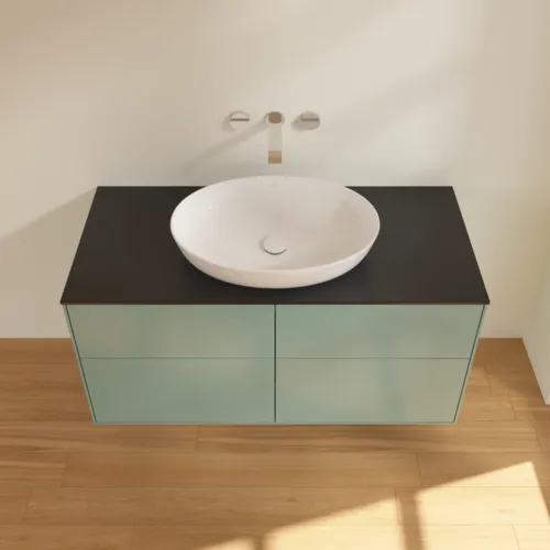 VILLEROY BOCH Finion Waschbeckenunterschrank, 4 Auszüge, 1200 x 603 x 501 mm, Olive Matt Lacquer / Glass Black Matt #FA3200GM, Bild 4
