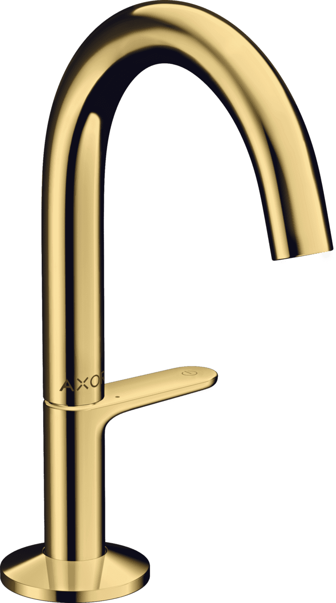 Bild von HANSGROHE AXOR One Waschtischmischer Select 140 mit Push-Open Ablaufgarnitur #48010990 - Polished Gold Optic