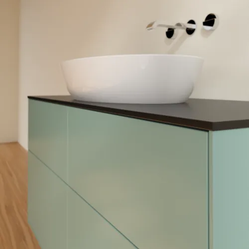 VILLEROY BOCH Finion Waschbeckenunterschrank, 4 Auszüge, 1200 x 603 x 501 mm, Olive Matt Lacquer / Glass Black Matt #FA3200GM, Bild 5