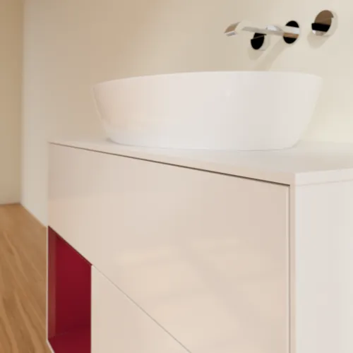 VILLEROY BOCH Finion Waschbeckenunterschrank, mit Beleuchtung, 2 Auszüge, 1000 x 603 x 501 mm, Glossy White Lacquer / Peony Matt Lacquer / Glass White Matt #FA11HBGF, Bild 6