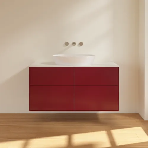 VILLEROY BOCH Finion Waschbeckenunterschrank, 4 Auszüge, 1200 x 603 x 501 mm, Peony Matt Lacquer / Glass White Matt #FA3100HB, Bild 3