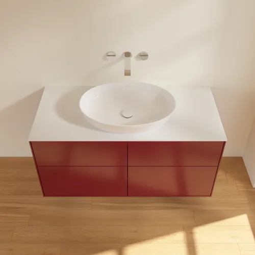 VILLEROY BOCH Finion Waschbeckenunterschrank, 4 Auszüge, 1200 x 603 x 501 mm, Peony Matt Lacquer / Glass White Matt #FA3100HB, Bild 4