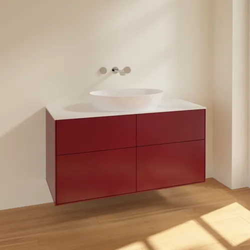 VILLEROY BOCH Finion Waschbeckenunterschrank, 4 Auszüge, 1200 x 603 x 501 mm, Peony Matt Lacquer / Glass White Matt #FA3100HB, Bild 2