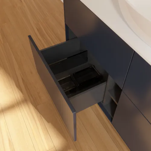 Obrázek VILLEROY BOCH Finion Vanity unit, 4 pull-out compartments, 1200 x 603 x 501 mm, Midnight Blue Matt Lacquer / Glass White Matt #FA3100HG