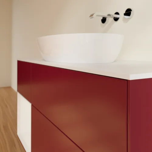 VILLEROY BOCH Finion Waschbeckenunterschrank, mit Beleuchtung, 3 Auszüge, 1200 x 603 x 501 mm, Peony Matt Lacquer / Glossy White Lacquer / Glass White Matt #FA61GFHB, Bild 6