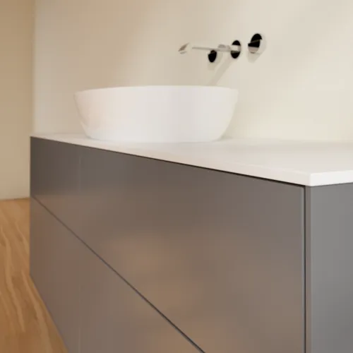 VILLEROY BOCH Finion Waschbeckenunterschrank, 4 Auszüge, 1600 x 603 x 501 mm, Anthracite Matt Lacquer / Glass White Matt #FA9100GK, Bild 5