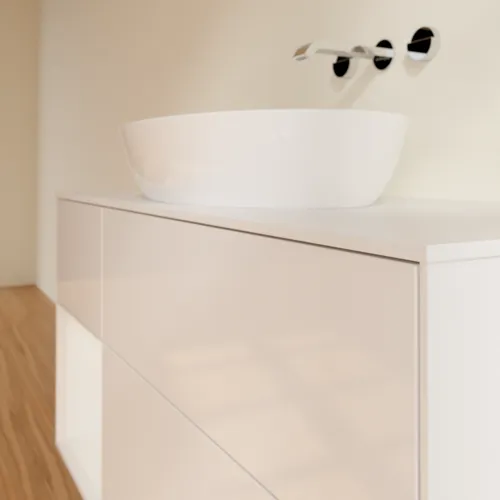 Bild von VILLEROY BOCH Finion Waschbeckenunterschrank, mit Beleuchtung, 3 Auszüge, 1200 x 603 x 501 mm, Glossy White Lacquer / Glossy White Lacquer / Glass White Matt #FA61GFGF