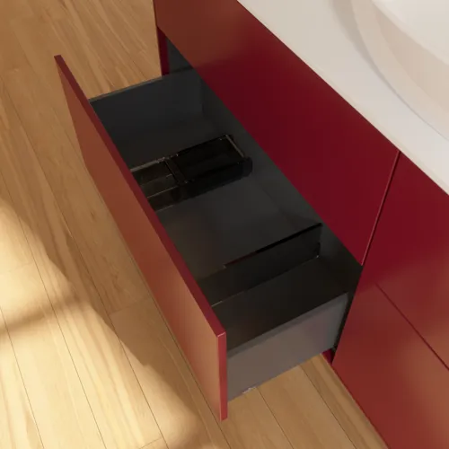 Bild von VILLEROY BOCH Finion Waschbeckenunterschrank, 4 Auszüge, 1600 x 603 x 501 mm, Peony Matt Lacquer / Glass White Matt #FA9100HB
