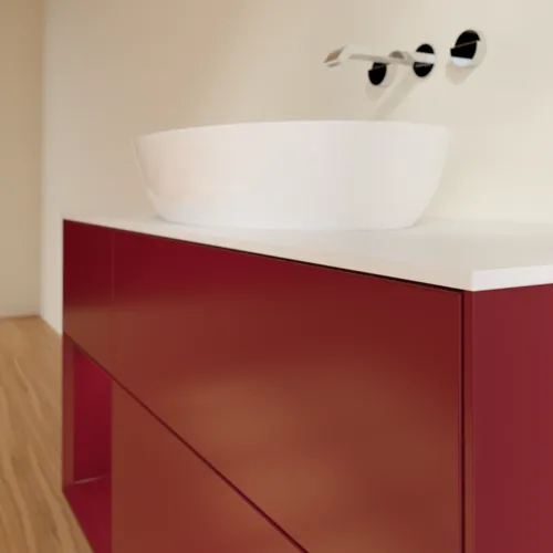 VILLEROY BOCH Finion Waschbeckenunterschrank, mit Beleuchtung, 3 Auszüge, 1200 x 603 x 501 mm, Peony Matt Lacquer / Peony Matt Lacquer / Glass White Matt #FA61HBHB, Bild 6