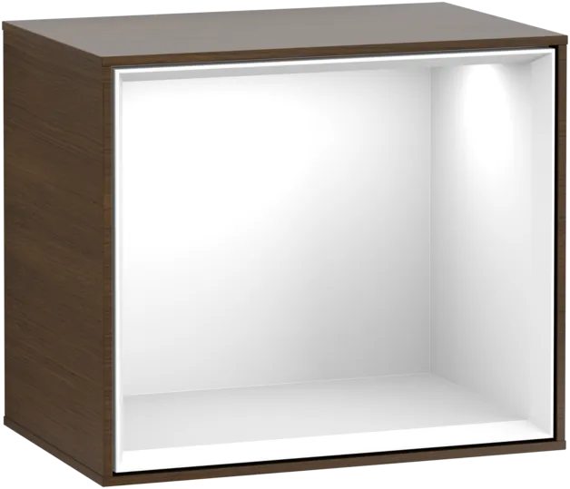εικόνα του VILLEROY BOCH Finion Shelf module, 418 x 356 x 270 mm, Walnut Veneer / Glossy White Lacquer #FD10GFGN