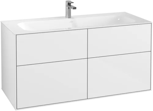 Зображення з  VILLEROY BOCH Finion Vanity unit, with lighting, 4 pull-out compartments, 1196 x 591 x 498 mm, Glossy White Lacquer #G05000GF